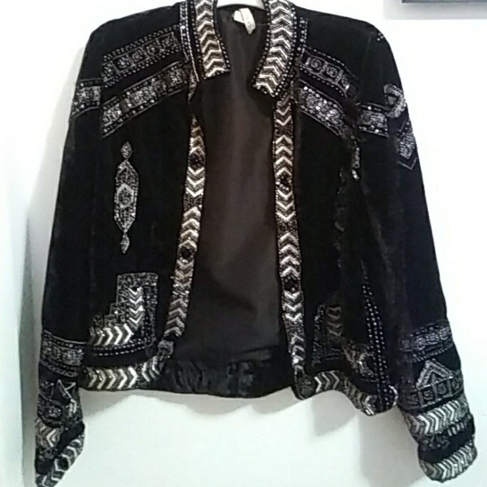 Velvet beaded jacket